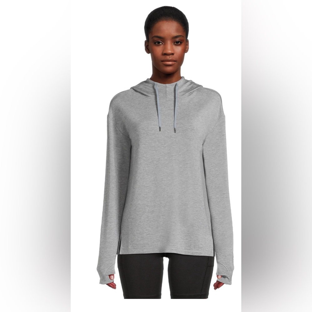 Athletic Works Women's French Terry Mock Neck Hoodie, Size Large (12-14)